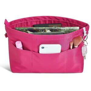Vercord Premium Nylon Purse Organizer Tote Handbag Insert Organizer Bag PINK